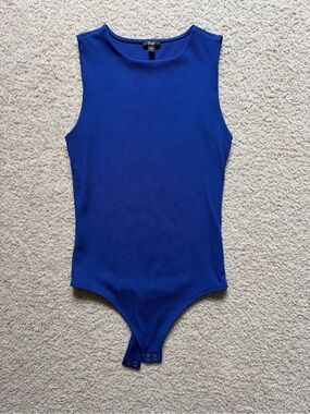 Express Royal Blue Sleeveless One-Piece Body Contour Bodysuit